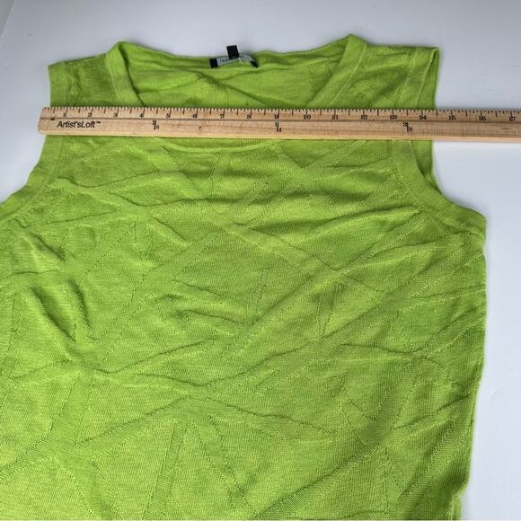 Lafayette 148 New York Womens Knit Linen Tank Top Green Sz Medium M Layering - Picture 9 of 10